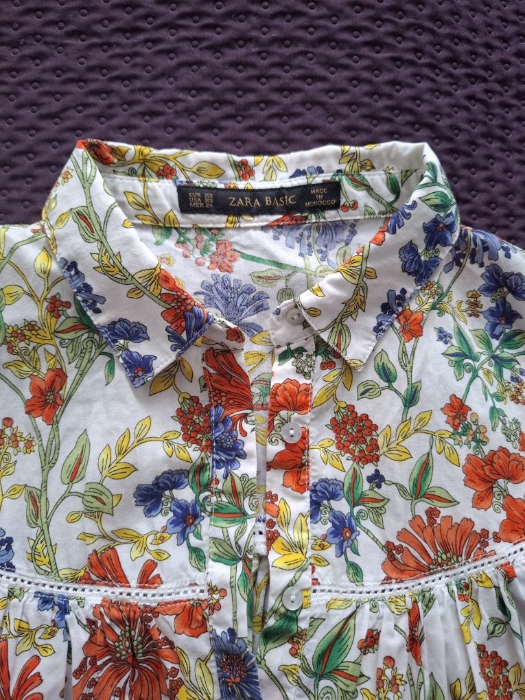 Koszula XS Zara w kwiatki
