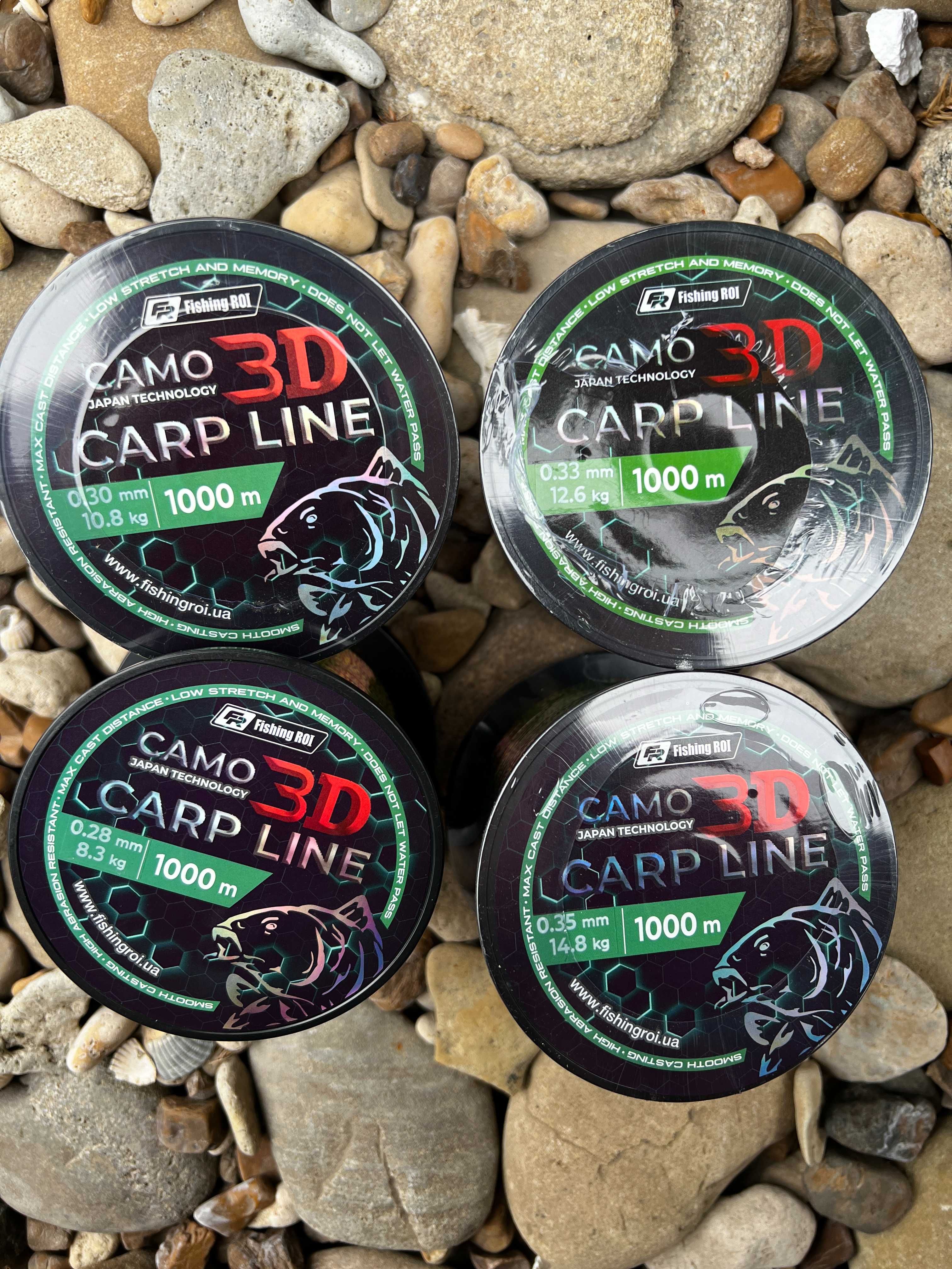 Жилка леска зелена Camo Green 3D FishingROI 1000м 0.28 0.30 0.33 0.35