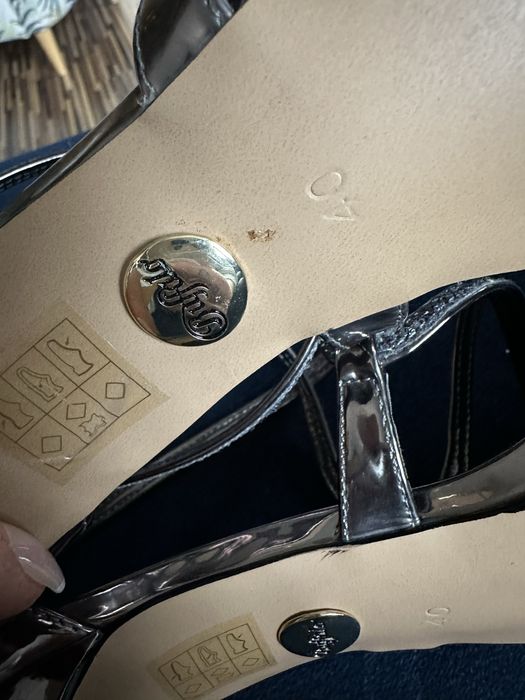 Sandały damskie Buffalo wysokie szpilki brokatowe wesele impreza 40