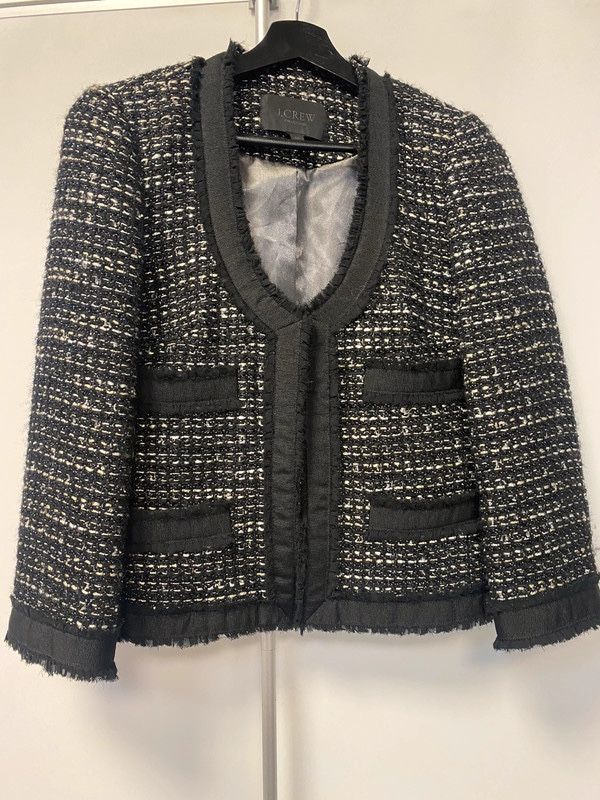 J.crew zakiet marynarka tweed garnitur wełna wool pepitka 36 S