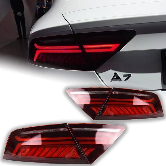 Audi A7 - Lampy Tylne LED RS7 z DRL, Sygnałem, Cofaniem