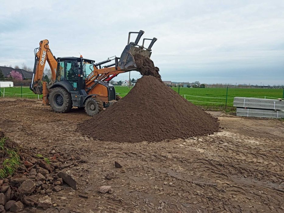 transport ziemia piasek gruz koparko- ładowarka minikoparka drenaż