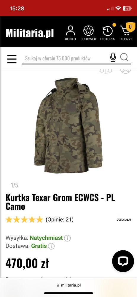 Kurtka Texar Grom ecwcs-pl Camo