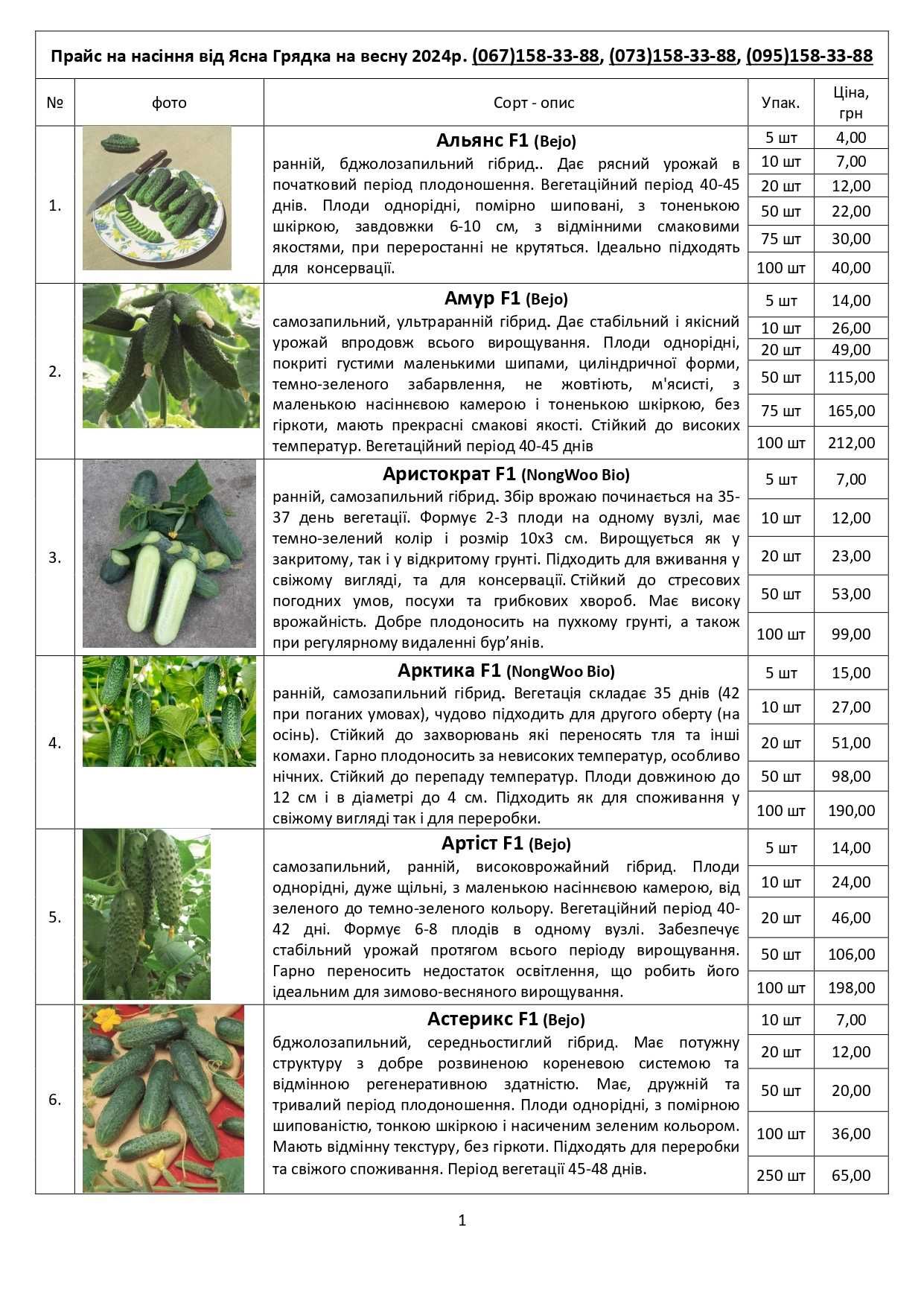 продаж насіння овочів, фасоване насіння