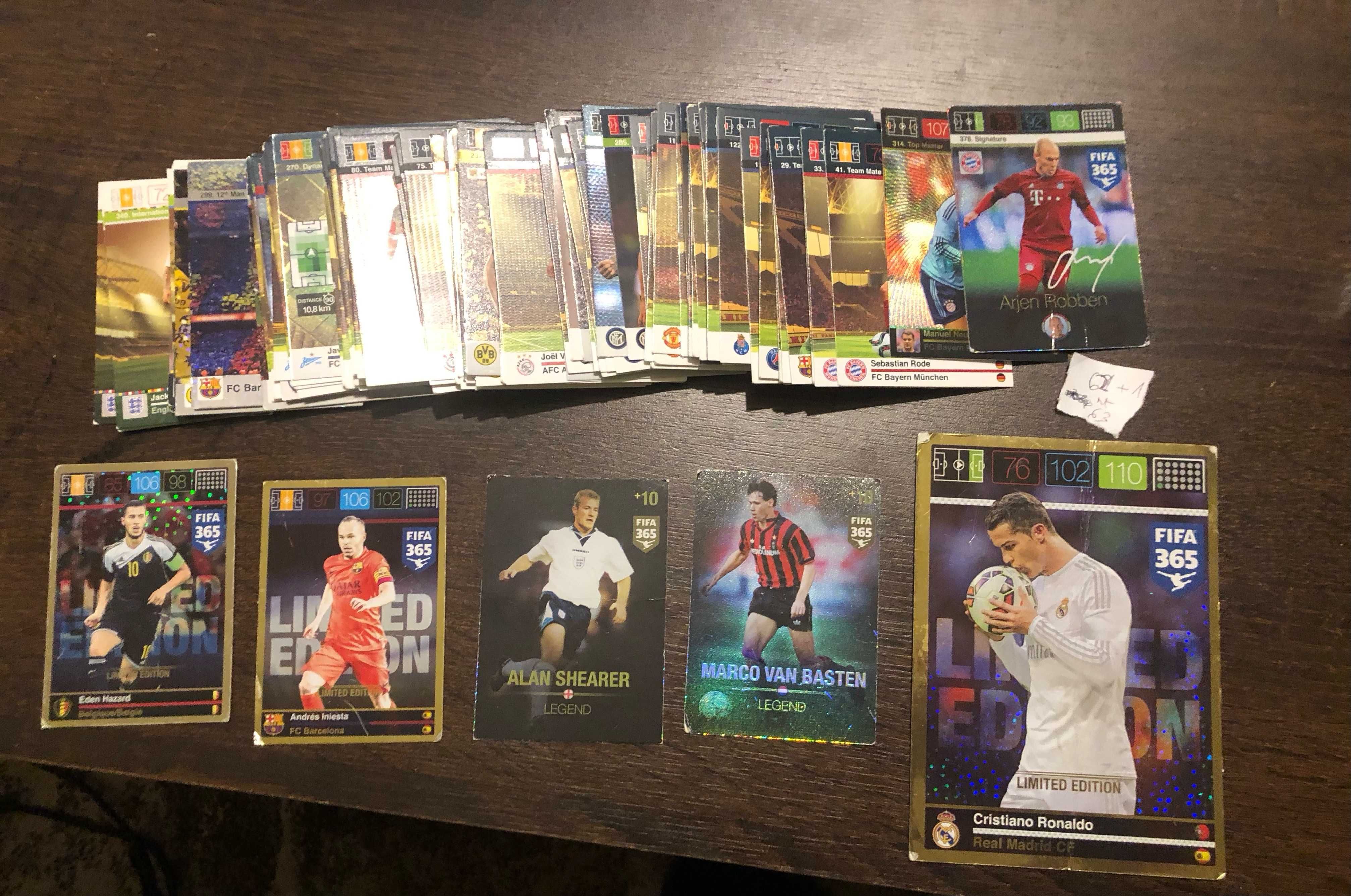 Karty FIFA 365 Panini 65szt bez powtórek 2szt Legend Ronaldo XXL