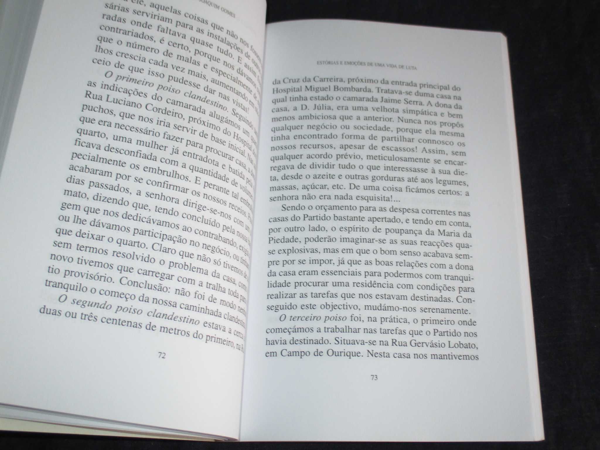 Livro Estórias e emoções de uma vida de luta Joaquim Gomes Autografado