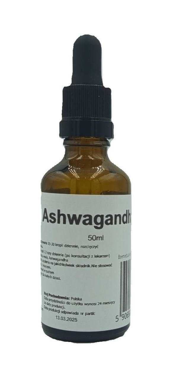 Ashwagandha w kroplach 50ml  Koncentracja Spokój Sen