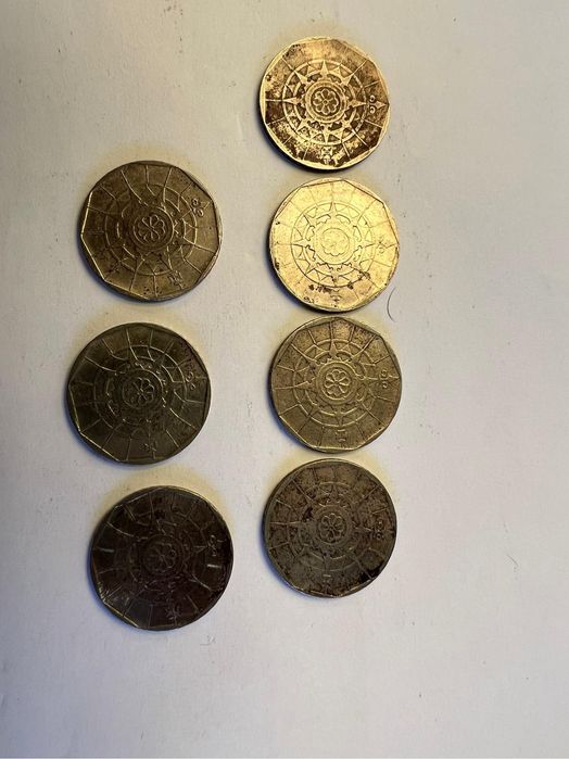 Moedas escudos 1 escudo bronze, 20 escudos, 25 escudos, 50 escudos