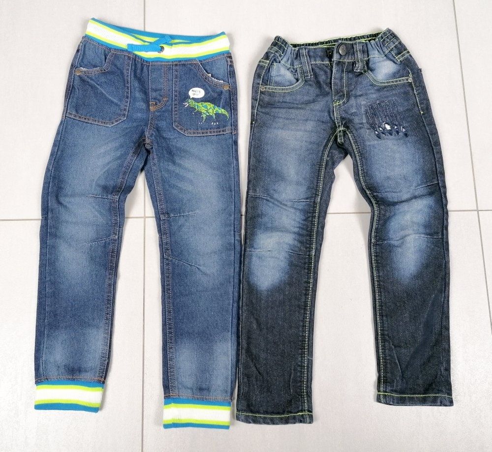 Spodnie jeansowe  2 pary jak nowe dla  5 - 6 lat (116)
