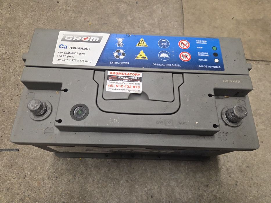 Akumulator Grom 85ah 800A