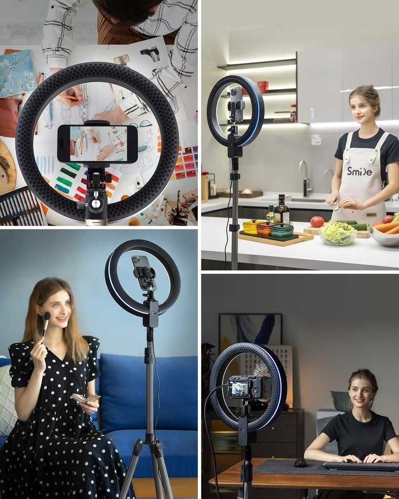 Viozon Lampa pierścieniowa 12" ze statywem i pilotem YouTube TikTok