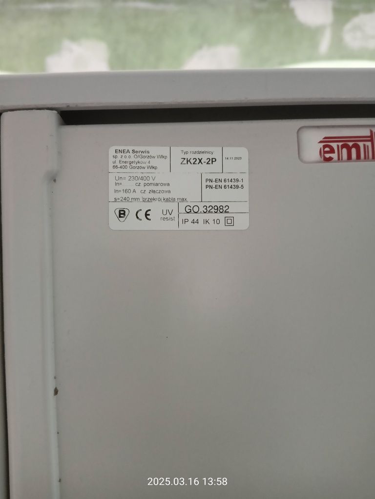 Złącze kablowe pomiarowe Enea ZK2X-2P