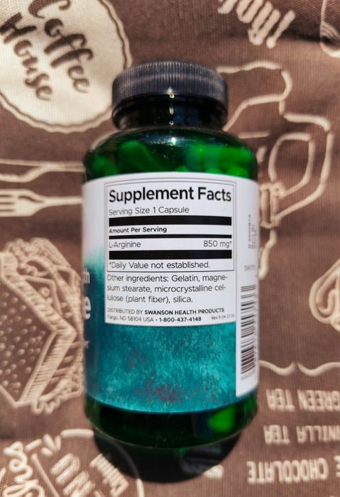 Swanson L-аргінін аргинин arginine амінокислота для чоловіків 500 850