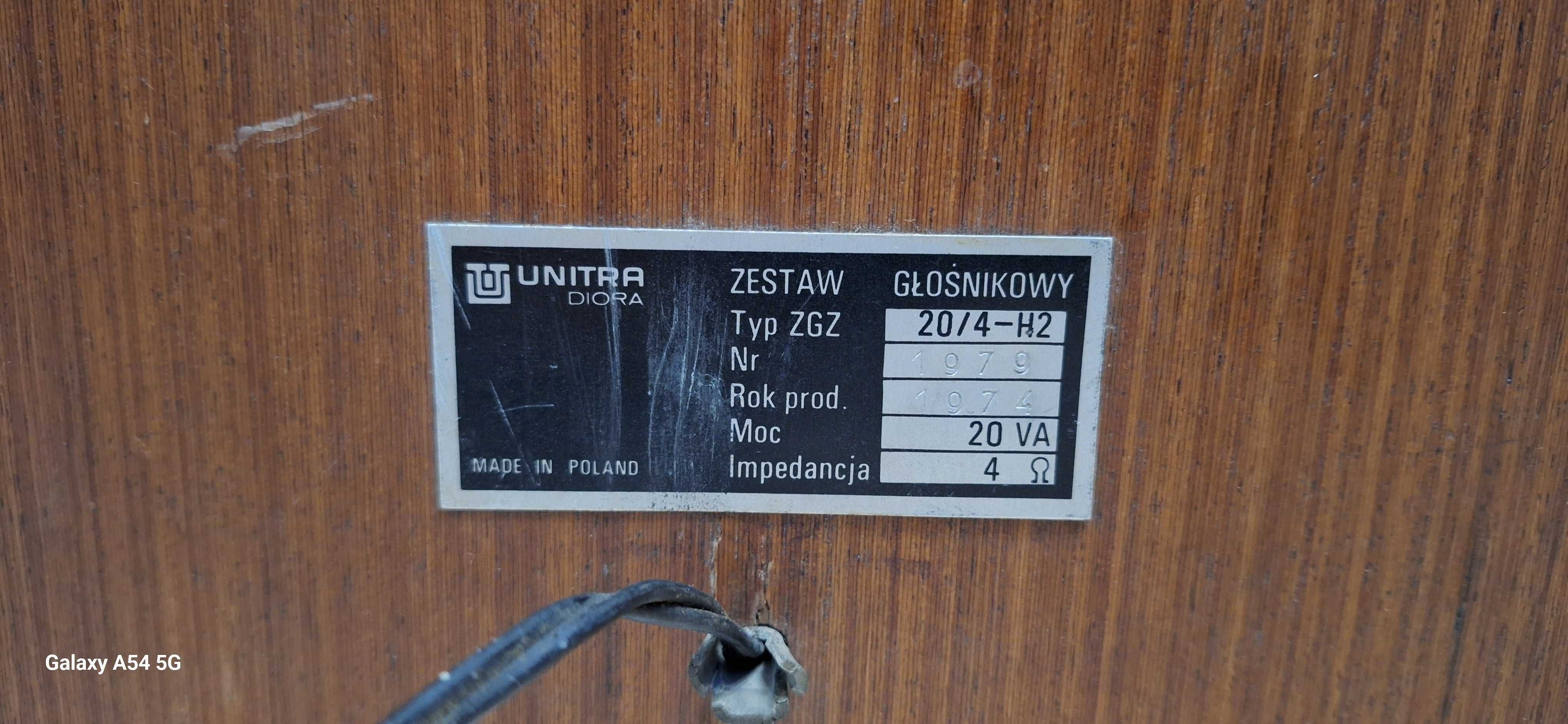 Kolumny Unitra ZGZ 20/4/H2 Idealne ! KOBALTOWE GŁOŚNIKI ! ORYGINAŁ !