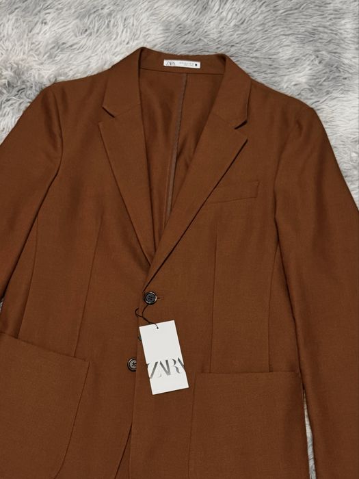 Marynarka męska od garnituru z tkaniny 47% len ~ Zara M 50