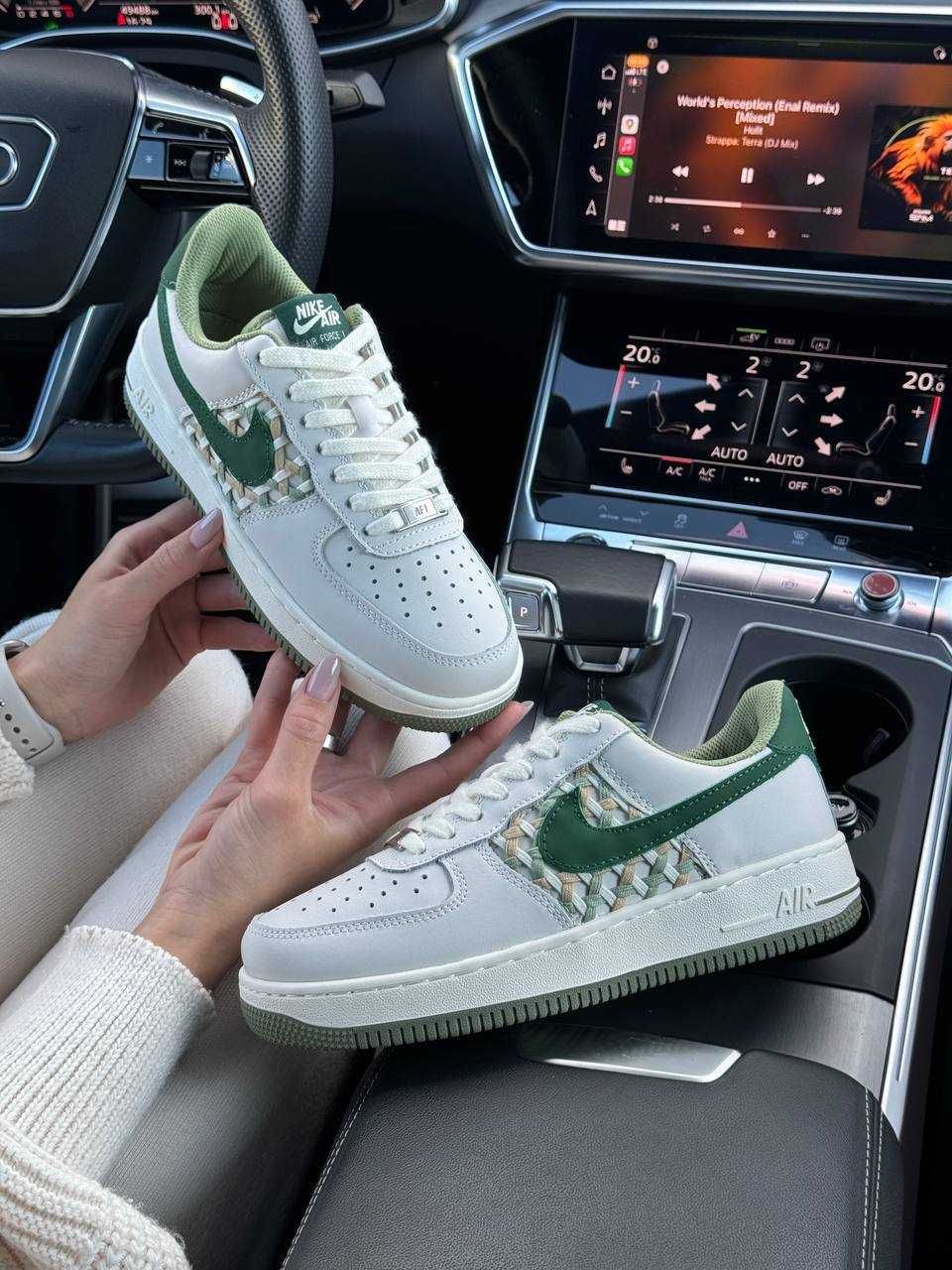 Жіночі кросівки найк аір форс Nike Air Force 1 Light Grey Green 36-41