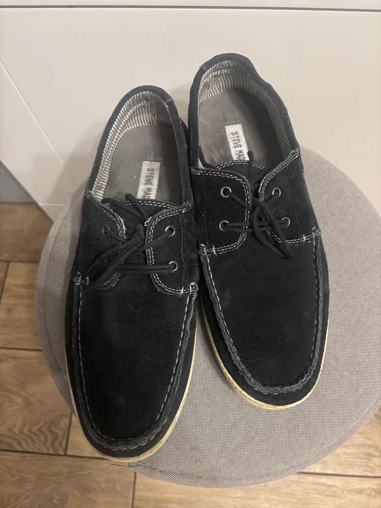 Mokasyny męskie , czarny zamsz roz 43 Steve Madden
