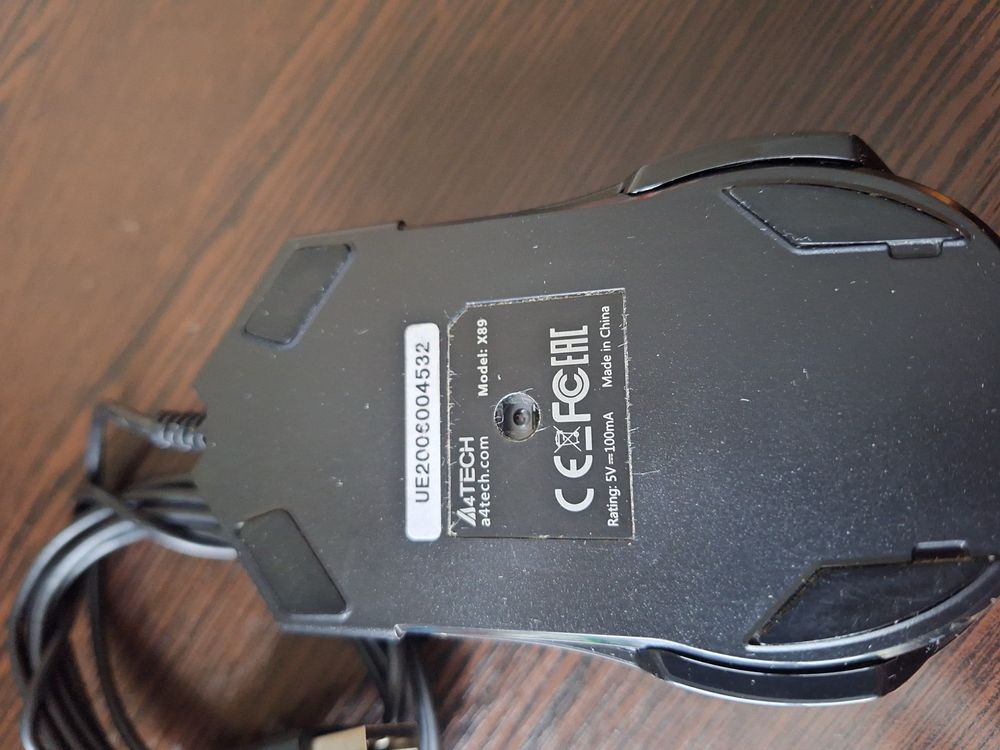 Мышь A4TECH X89 игровая с неоновой подсветкой 2400dpi usb