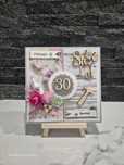 Karta urodzinowa 30, 40, 50, 60 podwójna, kobieca, męska, karta