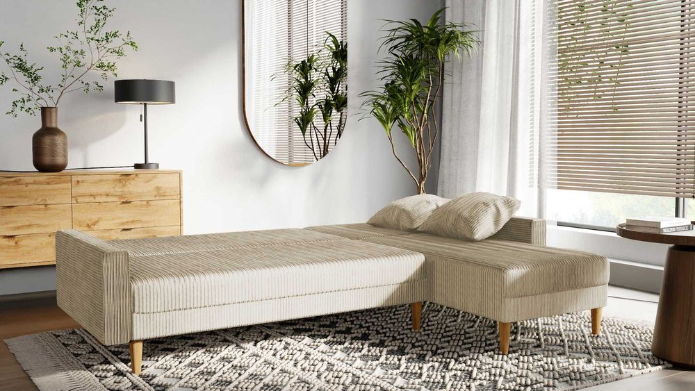 Nowy narożnik Regulowane oparcie funkcja spania uniwersalny sofa