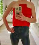 Czerwony top bluzka Asos S