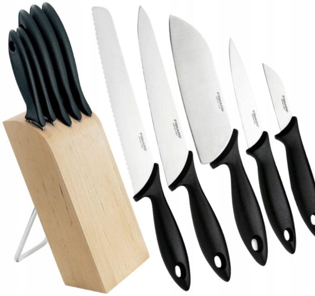 Zestaw noży Fiskars Essential. Nowe. Okazja