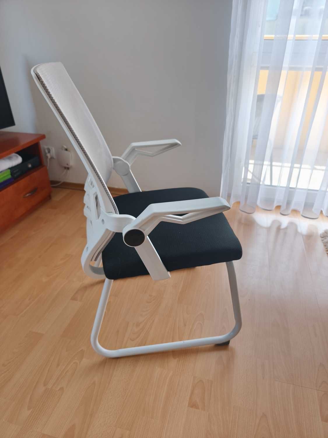 Ergonomiczne Krzesło Biurowe, Konferencyjne z Siatki – Białe