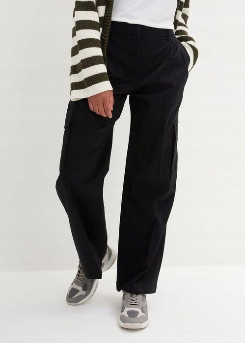 B.P.C spodnie damskie cargo jeans szerokie nogawki r.50