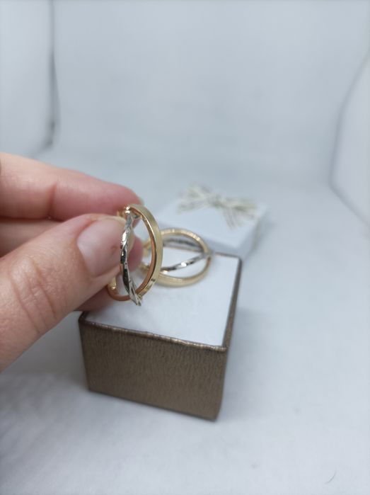 Złote kolczyki kółka 585 średnica 1,80 cm