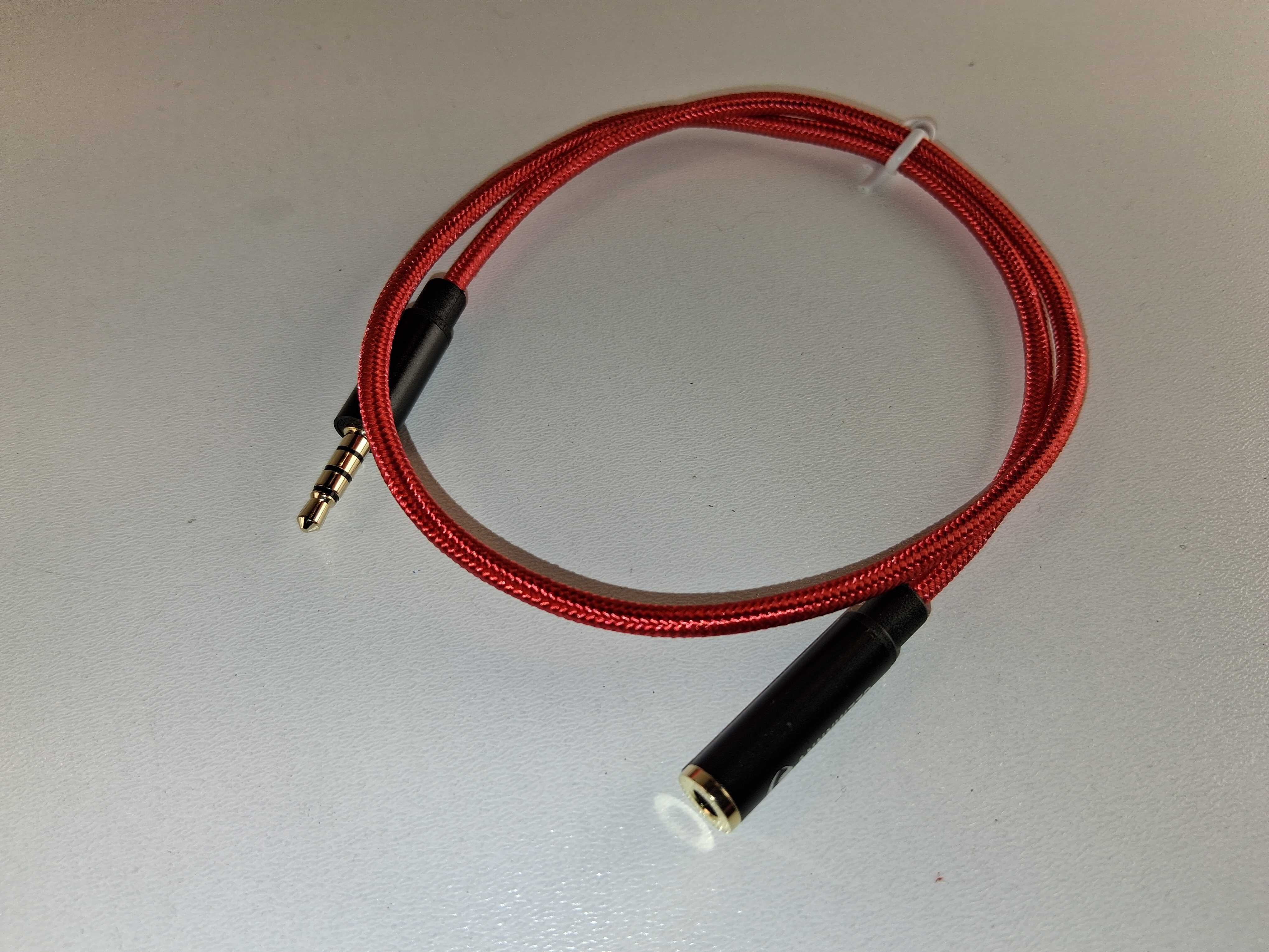 E117 Przedłużacz Audio 3.5mm Męski na Żeński Czerwony ANNWWZZD