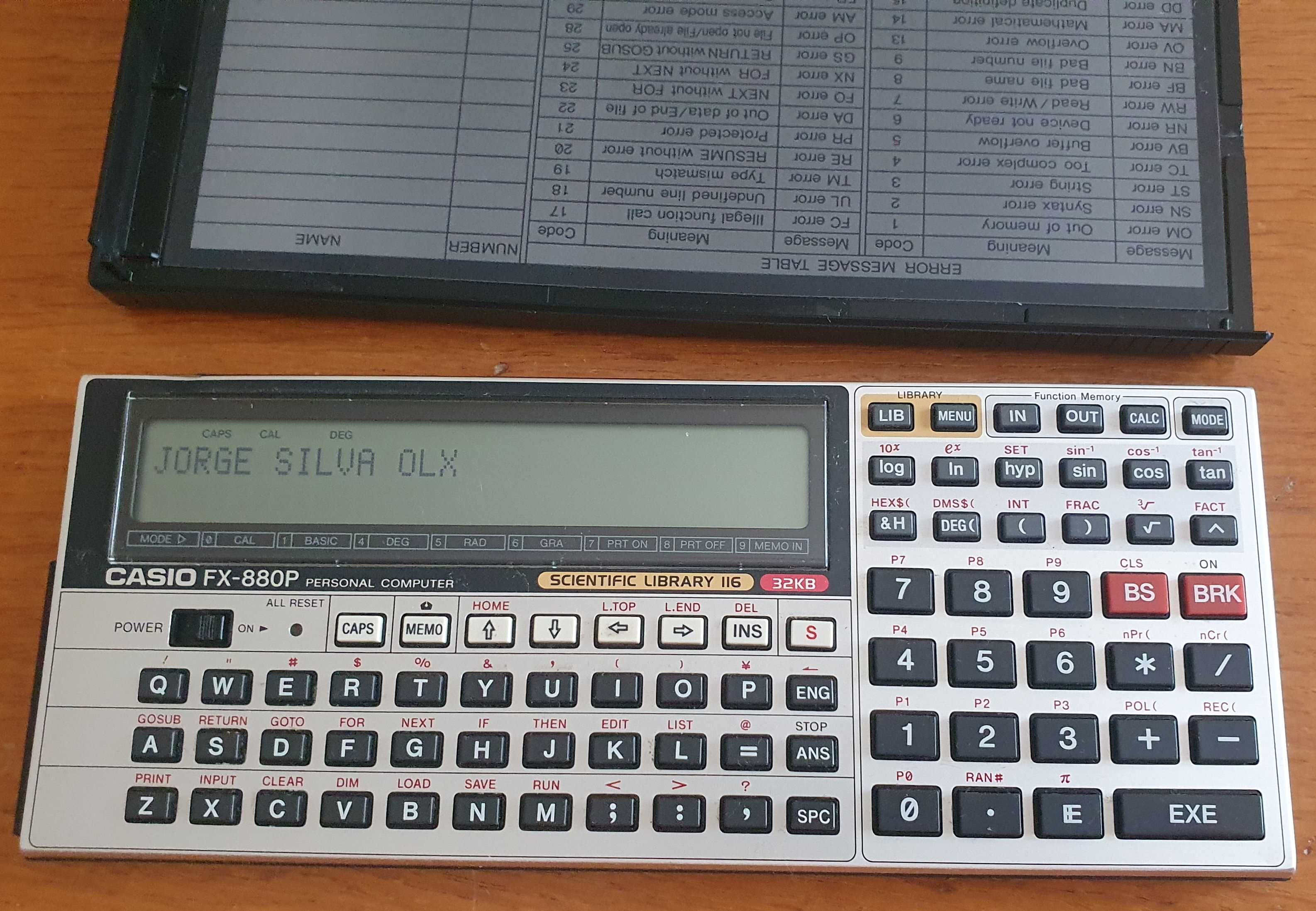 Calculadora CASIO FX-880P com caixa + manual + ...