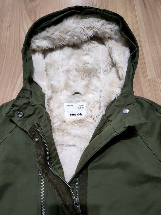 Zara kids Kurtka parka khaki unisex na 140