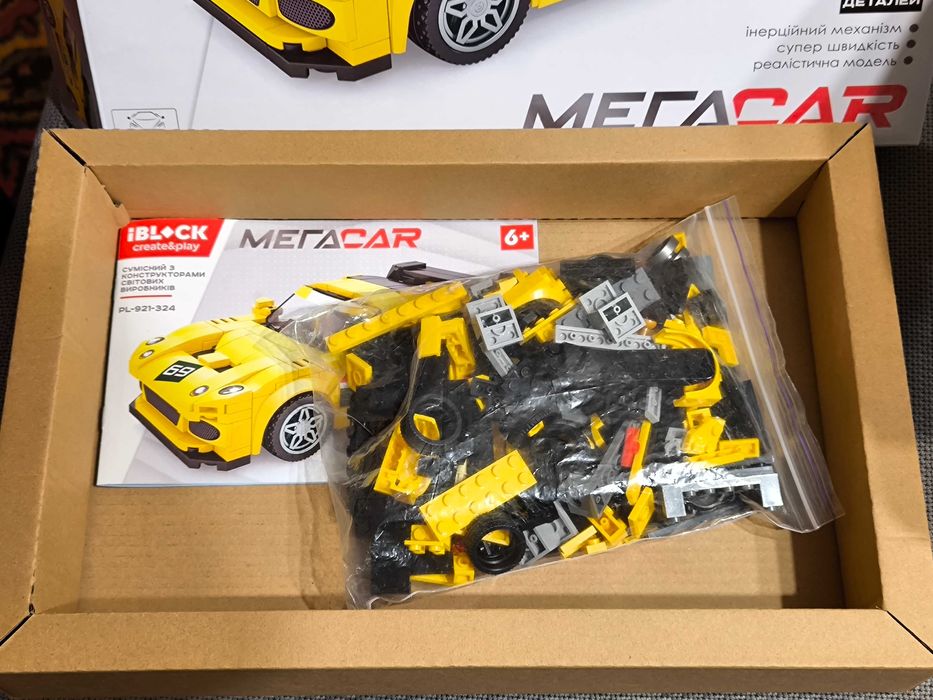 Конструктор IBlock PL-921-324 МЕГАCAR, 325 деталей, инерция