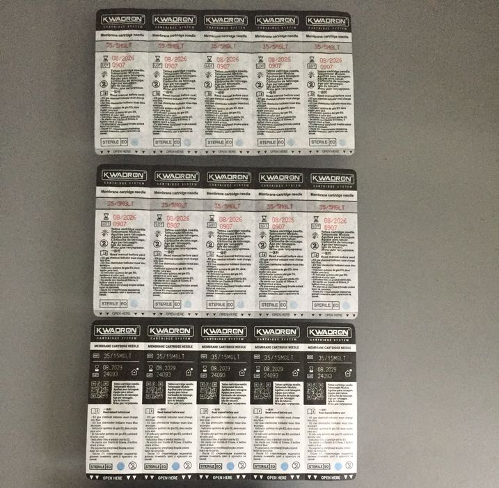 Igły cartridge do tatuażu KWADRON RL RS SEM MG FL 148szt + DYNAMIC BLK