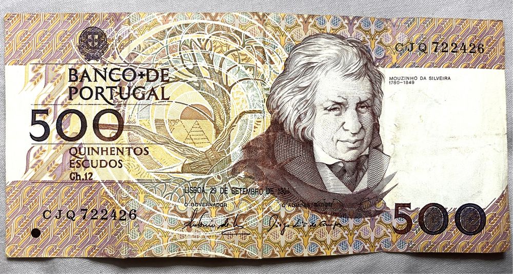 Nota de 500 escudos “1994” Mouzinho da Silveira