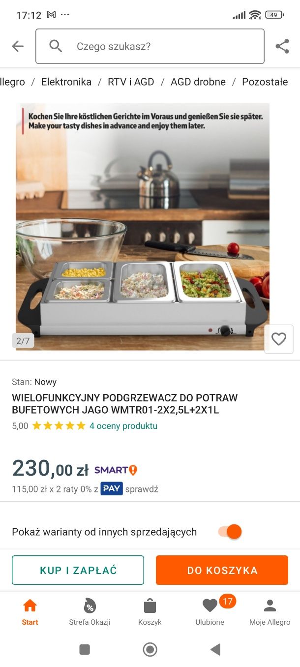Ogrzewacz do jedzenia bufetowego podgrzewacz nowe