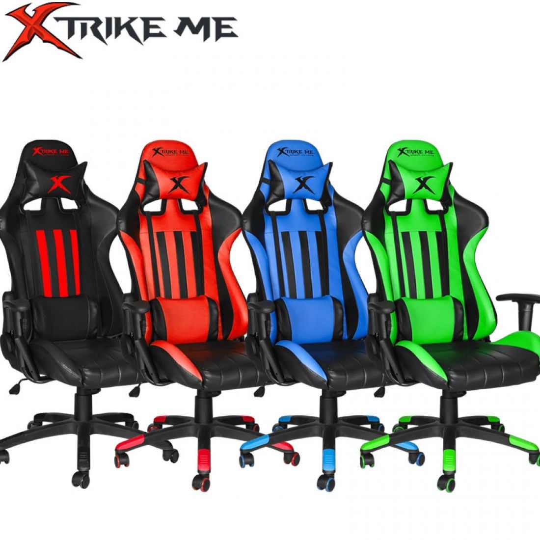 Крісло геймерське на колесах Xtrike GC-905 Black Red Black Blue green