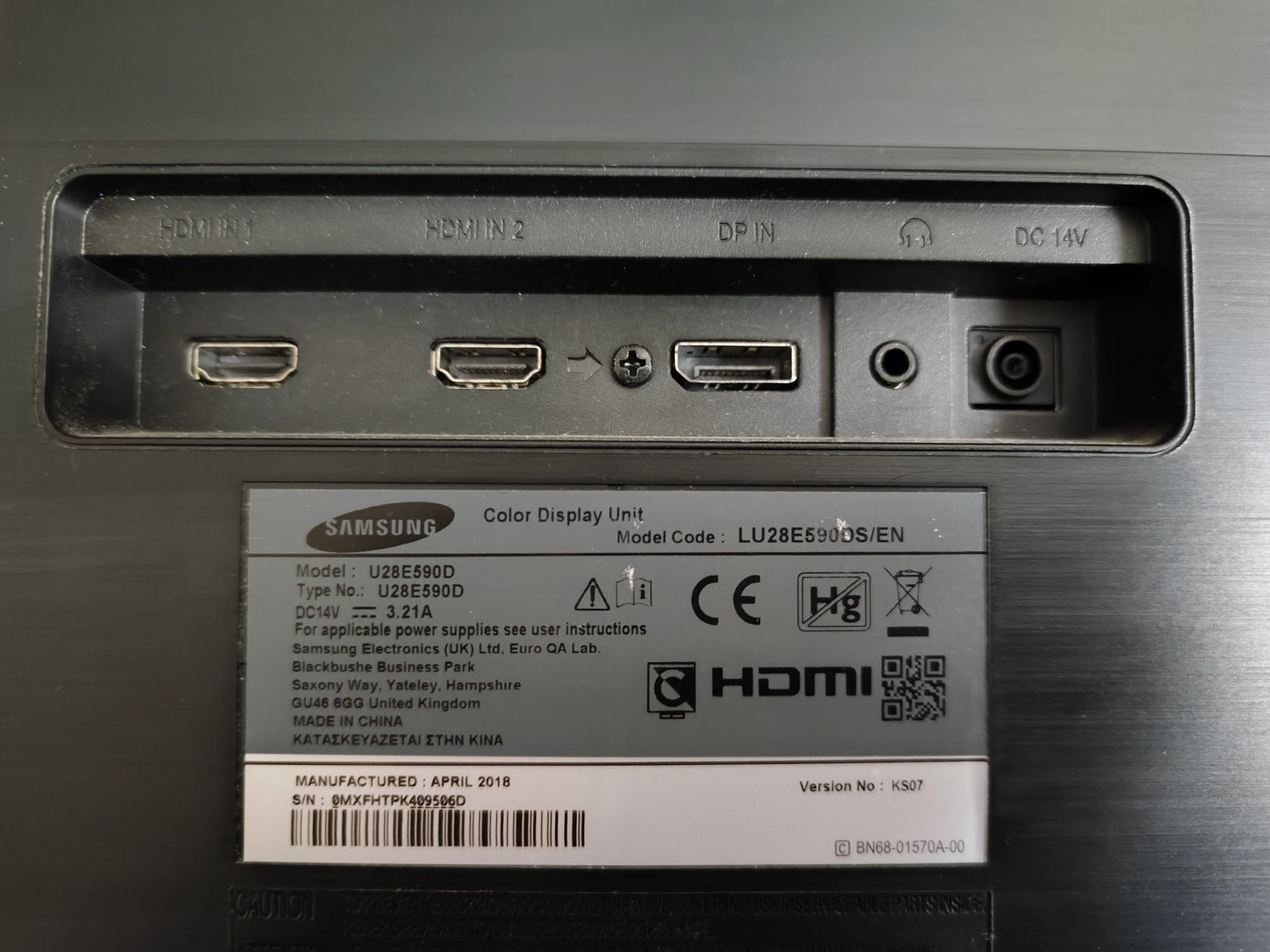Ultra HD Монітор 28" Samsung U28E590D