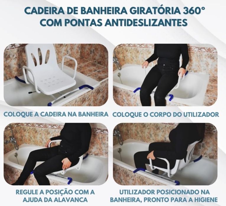 Cadeira de banheira giratória 360º