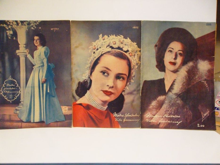 15 revistas vintage Modas & bordados vida feminina de 1945 até 1949