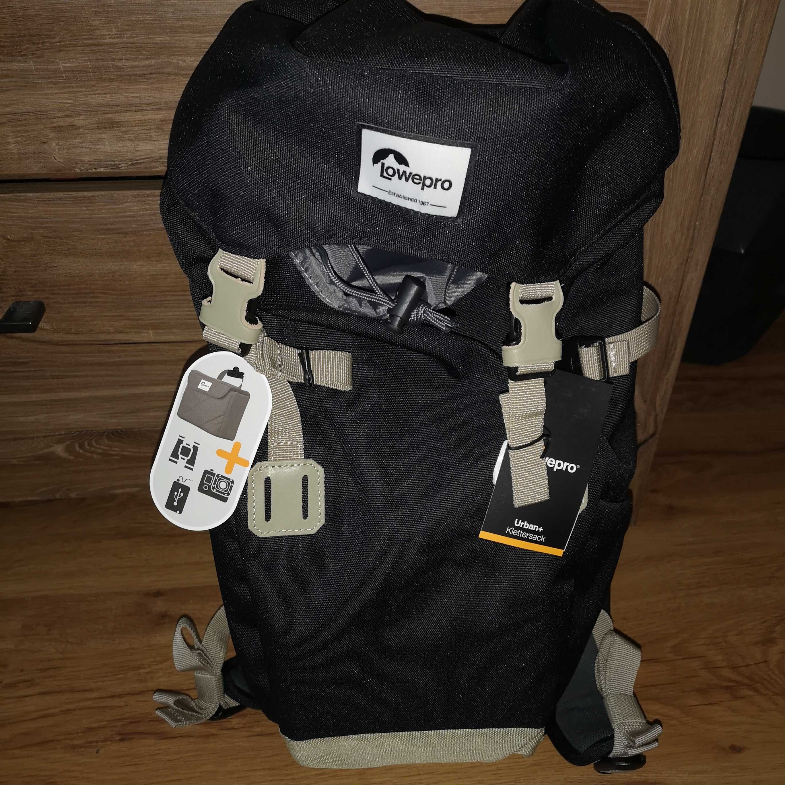 Plecak fotograficzny LOWEPRO Urban + Klettersack Czarny