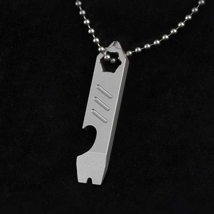 EDC Титановий міні мультитул відкривачка брелок викрутка линійка