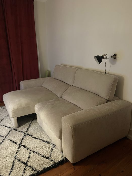 Sofá extensível beje com garantia