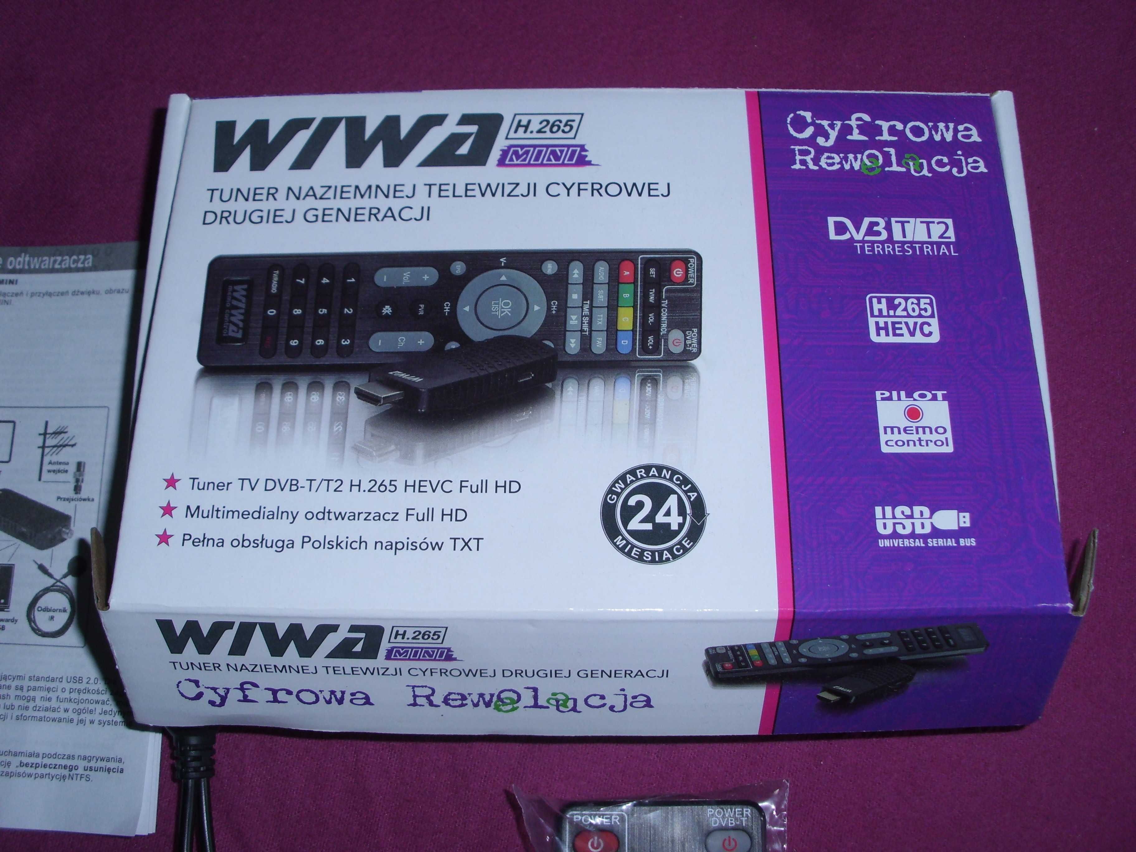 Tuner DVB-T2 WIWA MINI dekoder TV naziemnej H.265