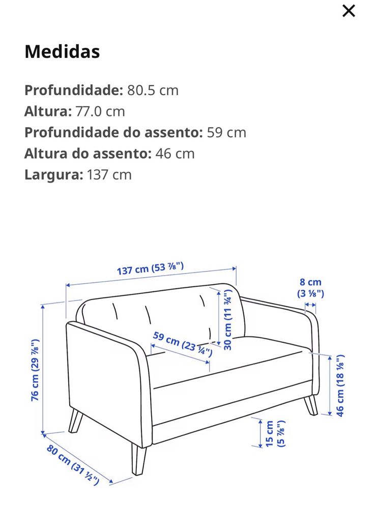 Sofá Linanas 2 lugares cinzento escuro