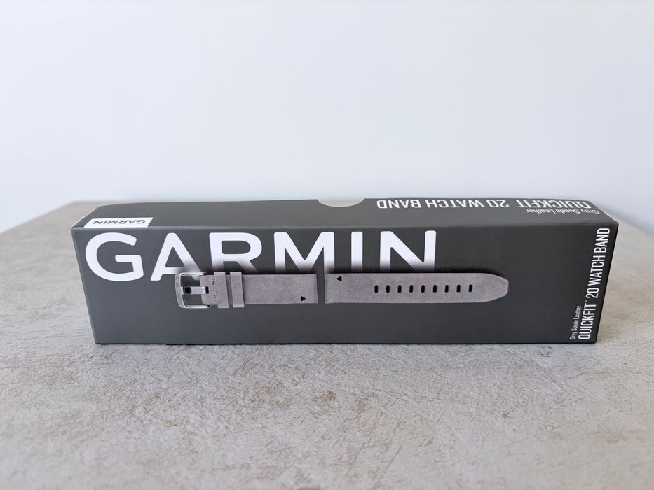 Garmin pasek QuickFit 20 mm Gray Suede Leather skórzany Fenix 6s 7s 8
