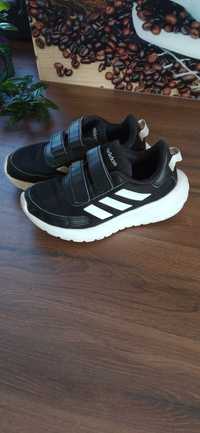 Buty Adidas 30 czarne białe wkładka 19 cm chłopiec