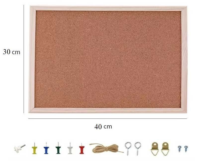 Пробкова дошка в дерев’яній рамці, настінна дошка для нотаток, фото