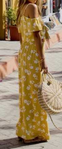 Billabong Shoulder Sway nowa maxi sukienka wiosna lato XS S 34 36 boho