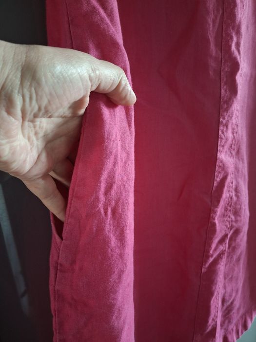 Różowa sukienka lniana letnia XL Taboo fuksja